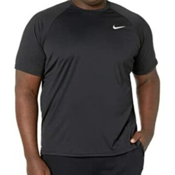 NWT NIKE MEN'S HYDROGUARD SWIM T-SHIRT BLACK - Picture 5 of 6